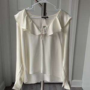 NWT J. Crew Cream Blouse with Elegant Ruffle Neckline